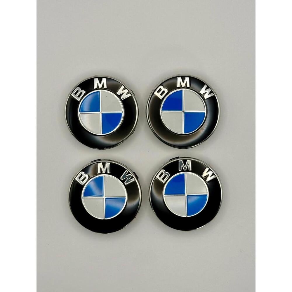 BMW Black Blue White OEM Center Cap 2-1/8" 56mm 3613 10333410 6850834 Set of 4